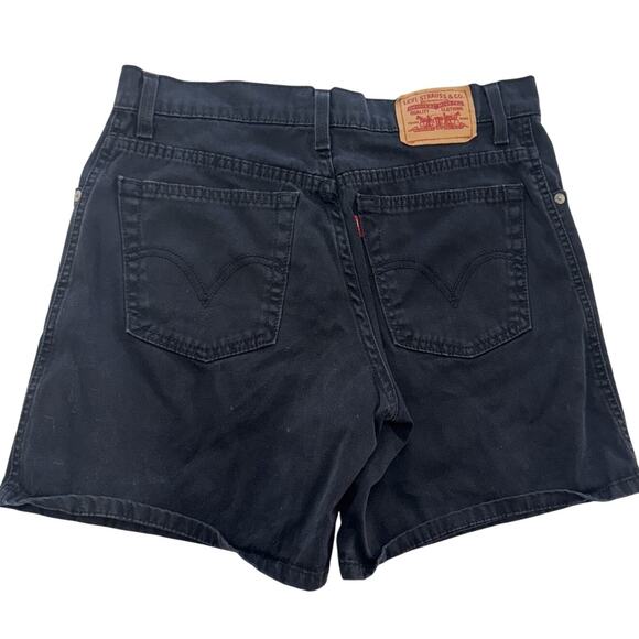 Levis Shorts Womens 8 Black 560 Relaxed Fit Denim High Rise Jean Spandex Y2K - Picture 2 of 8